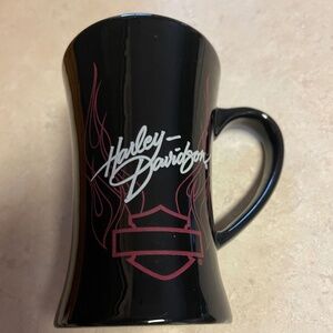 Harley-Davidson Motorcycle Tall Coffee Tea Mug Cup Black Purple Flames Logo 12oz